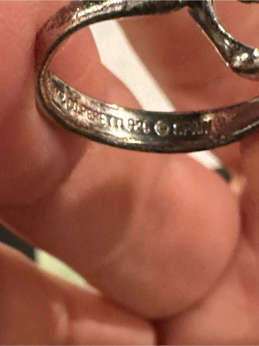 Vintage Tiffany & Co. Elsa Peretti Open Heart Silver Ring - size 5.75-6